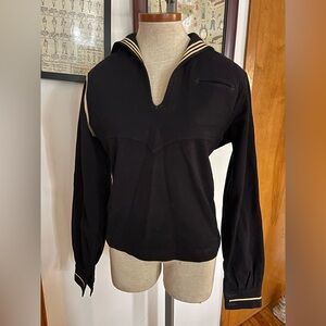 VINTAGE: Nautical USN Sailor Wool Top SZ.XS/S (NAVY-WHITE)